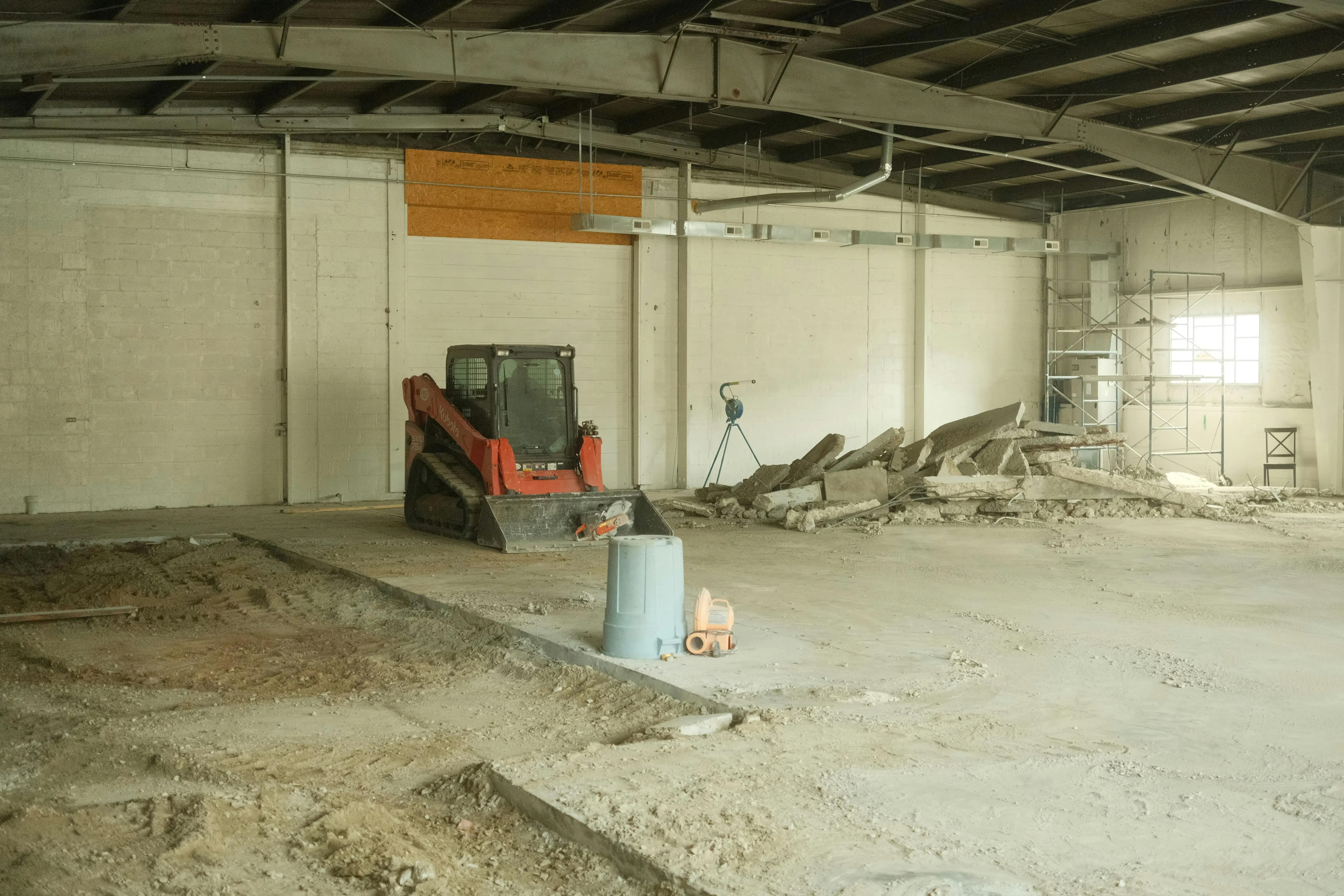 Empty commercial retail space under construction